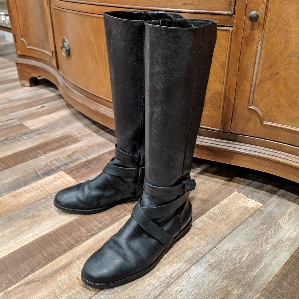 Cole Haan Leather Ankle Strap Riding Boots US 7.5B